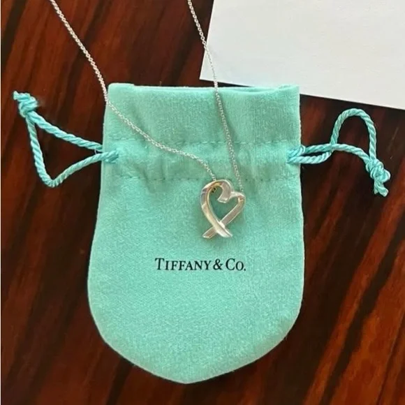 Tiffany & Co Paloma Picasso Loving Heart Sterling Silver Necklace 18” - Picture 2 of 9